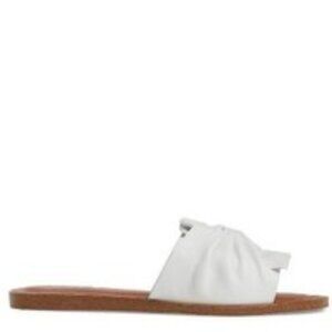 1. State Women's White Wrap Bow Leather Slip-On Slide Sandal Size 8M